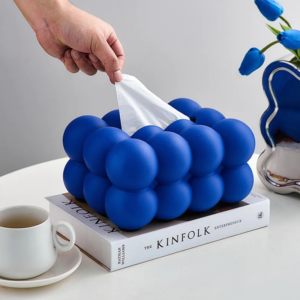 Round Ceramic Tissue Box - Ball Shape Desktop Organizer