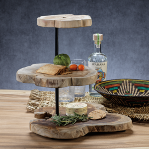 Teak Root Three Level Serving Tray