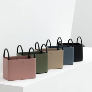 Leather Storage Basket - Decorative Home Organizer Bin