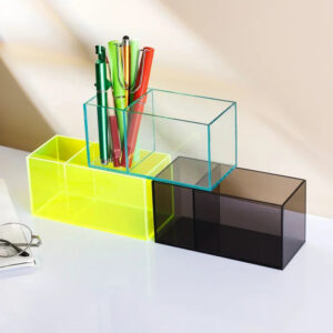 Transparent Acrylic Pen Holder - Color Desktop Organizer