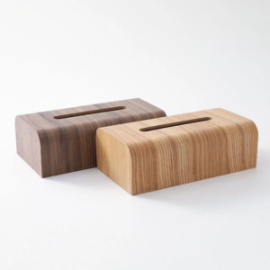 Walnut Wood Tissue Box - Rectangular Tabletop Cover