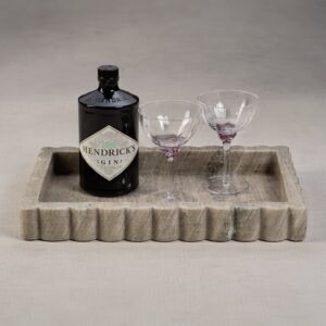 Small Intricate Scallop Marble Tray