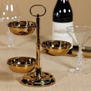 Polished Gold 3-Tier Alloy Condiment Set