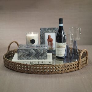Rattan Open Weave Round Tray